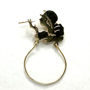 Vintage Estate 14k Yellow Gold Pendant Holder with lady smoking 1.75”/4.9g